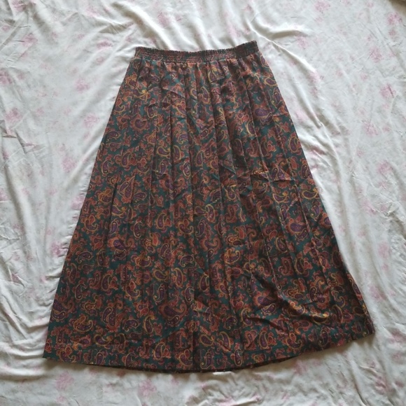 Vintage Mid Length Paisley Skirt - Picture 1 of 3